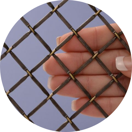 Chicago wire mesh in bronze, black, and nickel. 