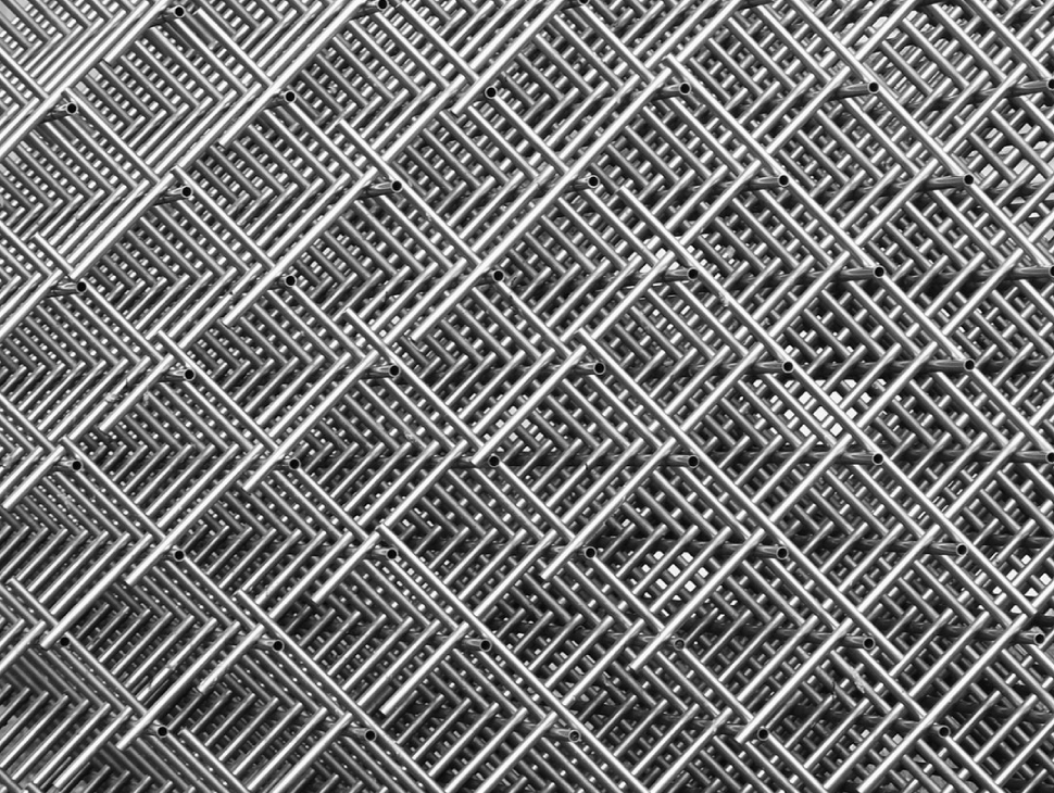 Close up of welded stainless wire mesh materials.