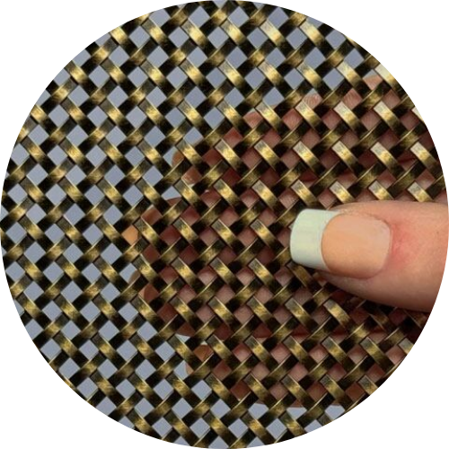 Nashville brass decorative wire mesh.
