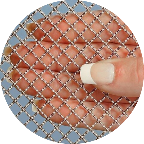 Sierra wire mesh in stainless steel or brass.