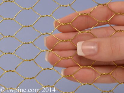 1/2" Mesh Brass 22 Gauge (.028") Wire Dia Hex Mesh