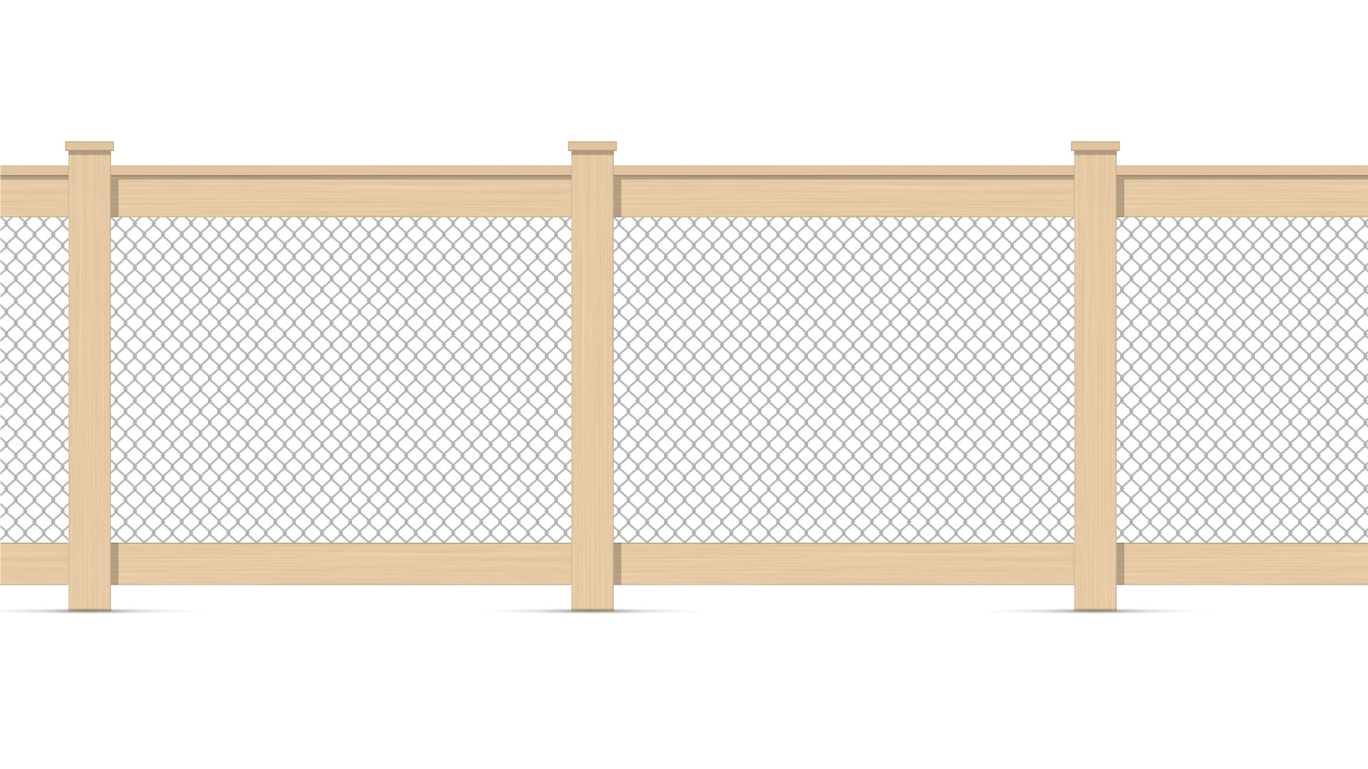 Drawing of a fence that is made with chicken wire and a wood frame.