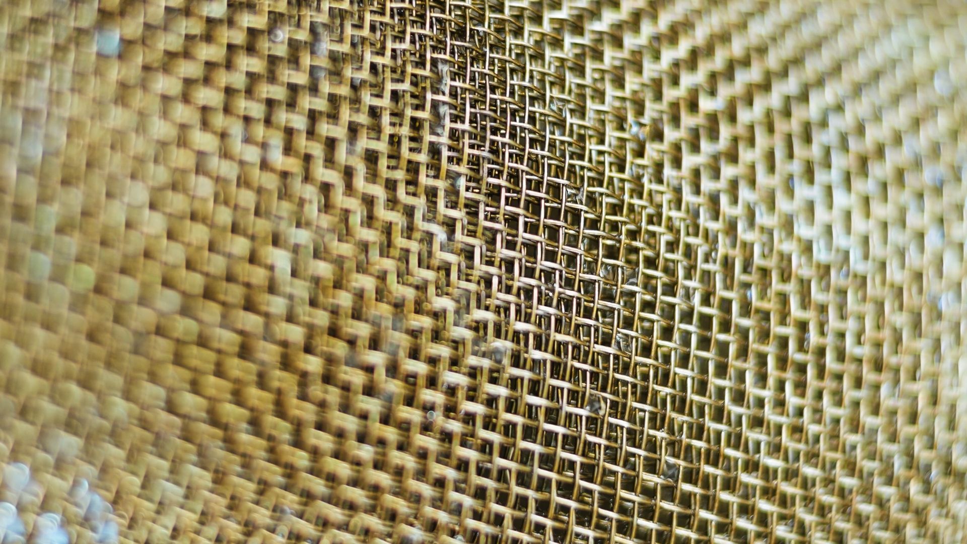 Woven brass wire mesh material.